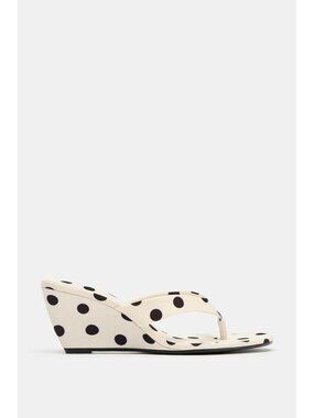 ZARA POLKA DOT WEDGE HEEL SANDALS
